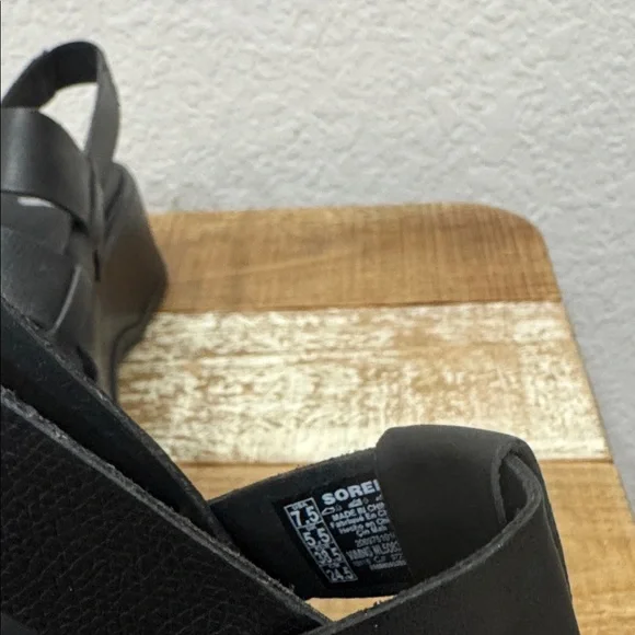 Sorel Dayspring Black Leather Slingback Sandals Size 7.5 NEW - Picture 7 of 8